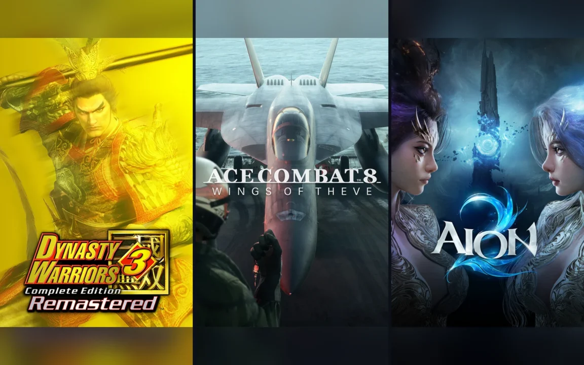 Jaquettes de Dynasty Warriors 3: Complete Edition Remastered, Ace Combat 8: Wings of Theve, Aion 2